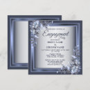 Search for blue and silver engagement party invitations Modern
