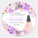 Search for purple sweet quinceanera stickers 15th birthday