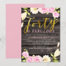 Search for watercolor 40th birthday invitations Rustic