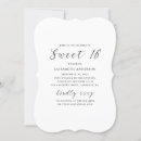 Search for black and white sweet 16 invitations Modern