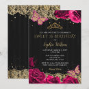 Search for black and pink butterfly birthday invitations Elegant