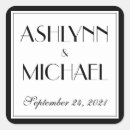 Search for modern art deco wedding stickers Minimalist