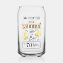 Search for 70th birthday beer glasses Cheers and beers