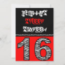 Search for red zebra birthday invitations Sixteen