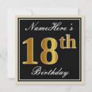 Search for black and gold 18th birthday invitations 18 years old