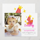 Search for princess 1st birthday invitations Girly