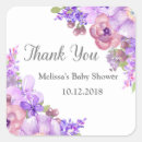 Search for vintage purple baby shower stickers Thank you