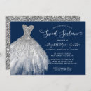 Search for blue and silver sweet 16 invitations Modern