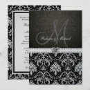 Search for silver damask wedding invitations Heart