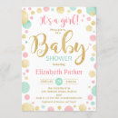 Search for mint and gold baby shower invitations For her