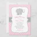 Search for pink and grey elephant baby shower invitations For her