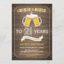 Search for rustic 21st birthday invitations Cheers and beers