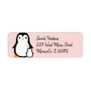 Search for pink penguin return address labels Animal