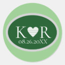 Search for monogram oval wedding stickers Modern