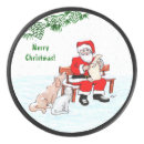 Search for santa hockey pucks Snow