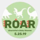 Search for roaring stickers Dinosaur baby shower