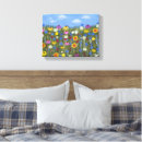 Search for blue cornflower art White daisies
