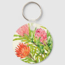 Search for tropical flowers key rings Watercolor