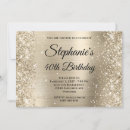 Search for girly 40th birthday invitations Glitter