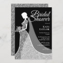 Search for gown bridal shower invitations Black and white