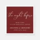 Search for dinner napkins The night before