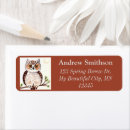 Search for owl in tree return address labels Woodland