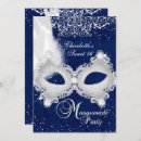 Search for silver masquerade invitations Blue