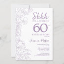 Search for purple white 60th birthday invitations Floral