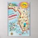 Search for vintage map of florida posters Gulf of mexico