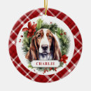 Search for basset hound christmas tree decorations Red