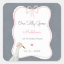 Search for baby girl first birthday stickers One silly goose
