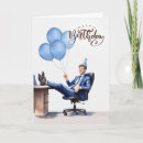 Search for funny office birthday cards Businessman