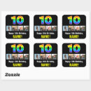Search for 10 birthday stickers 10 years old