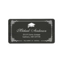 Search for black and white chalkboard return address labels Graduation