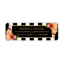 Search for black and white flowers return address labels Classy