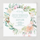 Search for floral wreath baby shower invitations Pink