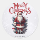 Search for vintage santa claus stickers Merry christmas