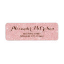 Search for faux glitter return address labels Faux rose gold