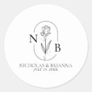 Search for couple initials wedding stickers Modern minimalist