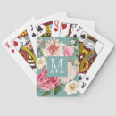 Search for floral playing cards Monogrammed