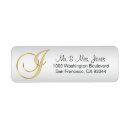 Search for letter j return address labels Monogrammed