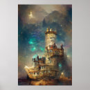 Search for castle at night art Retro