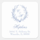 Search for monogram return address stickers Dusty blue