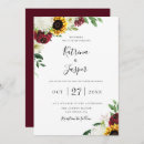 Search for sunflower and burgundy wedding invitations Maroon
