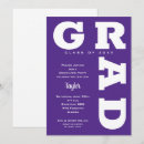 Search for purple and white graduation invitations Graduate