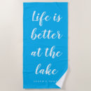 Search for lake life beach towels Typography