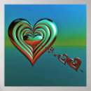 Search for fractal heart posters Blue