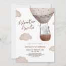 Search for adventure 1st birthday invitations Up up and away