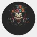 Search for scary halloween face stickers Clown