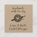 Search for handmade with love business cards Crochet